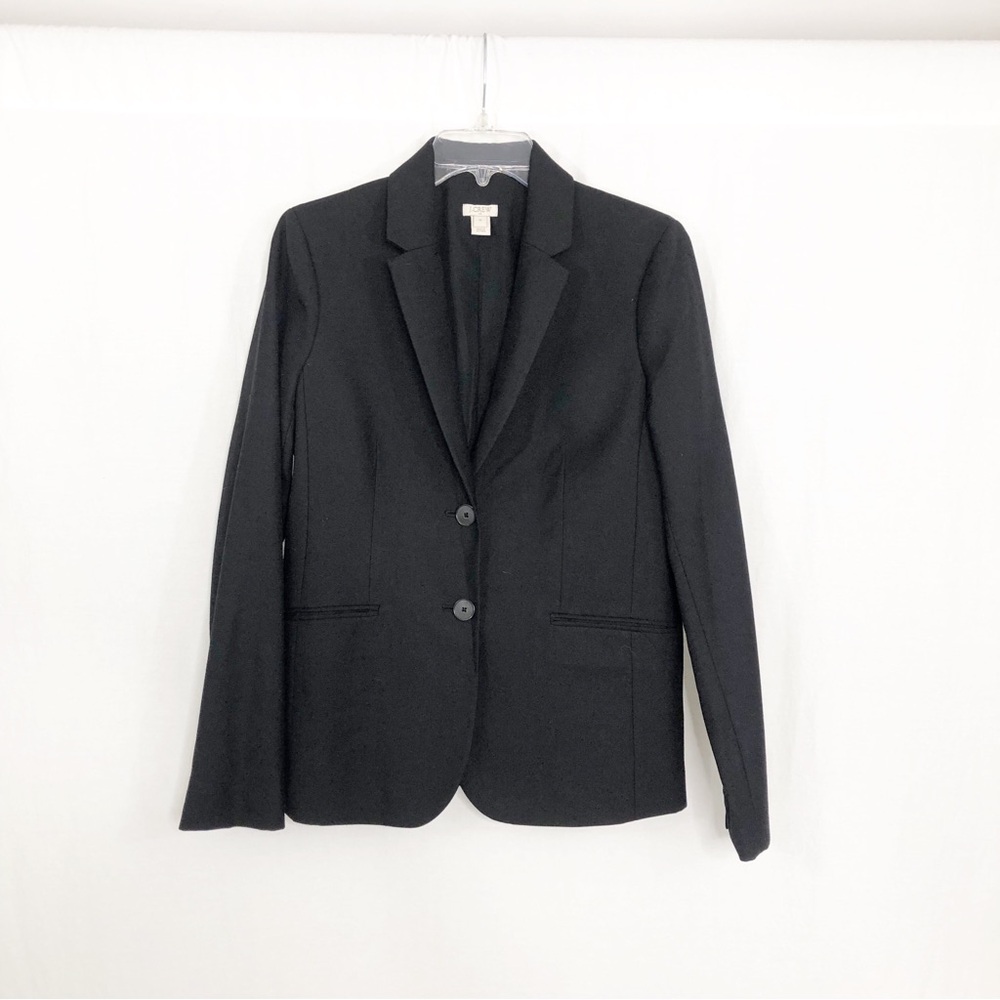 J. Crew Wool Career Blazer Jacket, Size 10, Black